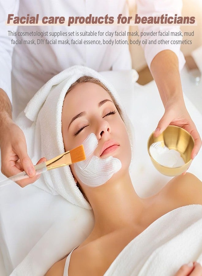 Ranjaner 23Pcs Esthetician Supplies for Facials Set, Face Mask Applicator Brushes Tools, Women Facial Mask Mixing Kit Facial Tools, for DIY Skincare(Gold,Size:Multisize) - Image 5